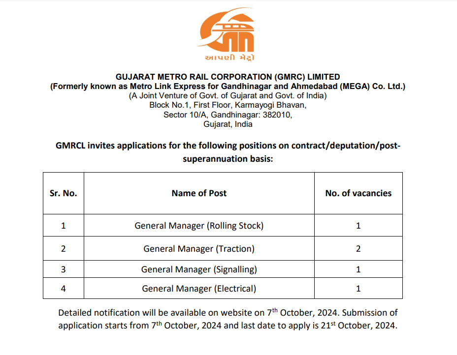 GMRC Recruitment General Manager Rolling Stock Traction Signalling Electrical 2024.png